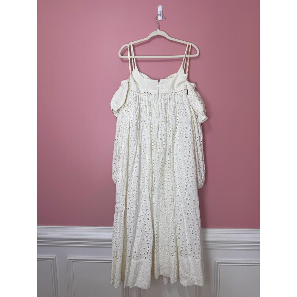 Farm Rio Off-White 3D Flower Maxi Dress Size Small - Picture 8 of 9